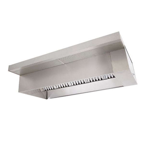 8' Wall Canopy Hood, Fan, Direct Fired Heated Makeup Air Unit System - addinstock
