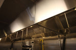 10' Wall Canopy Hood, Fan, Direct Fired Heated Makeup Air Unit System - addinstock