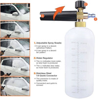 Foam Cannon Adjustable With 1/4 Quick Connector Foam Blaster for Pressure Washer Gun Car Pressure Washer - addinstock