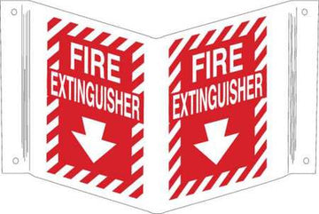 FIRE EXTINGUISHER SIGN, 12 X 18IN, WHT/R