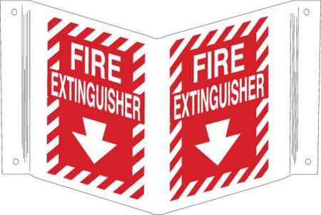 FIRE EXTINGUISHER SIGN, 12 X 18IN, WHT/R - addinstock
