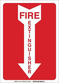 FIRE EXTINGUISHER SIGN, 10 X 7IN, R/WHT, AL