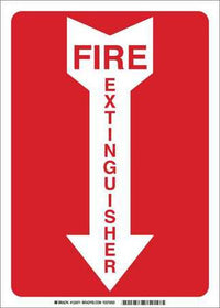 FIRE EXTINGUISHER SIGN, 10 X 7IN, R/WHT, AL - addinstock
